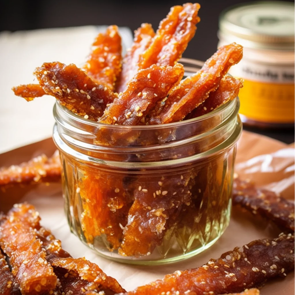 Air Fryer Honey Garlic Chicken Jerky: A Protein Snack - Recipe Image