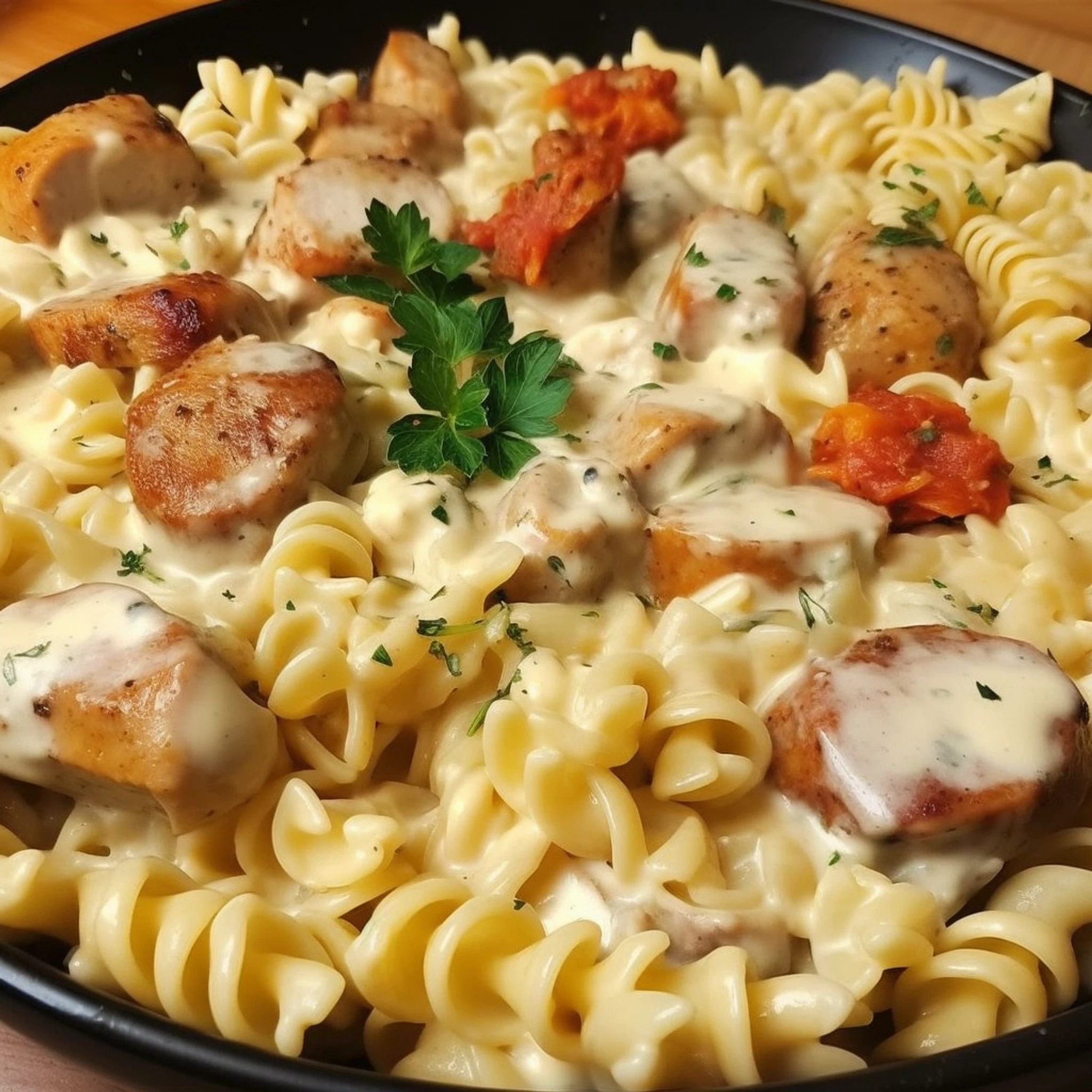 Creamy Pepper Jack Chicken & Sausage Pasta in 30 Minutes - Recipe Image