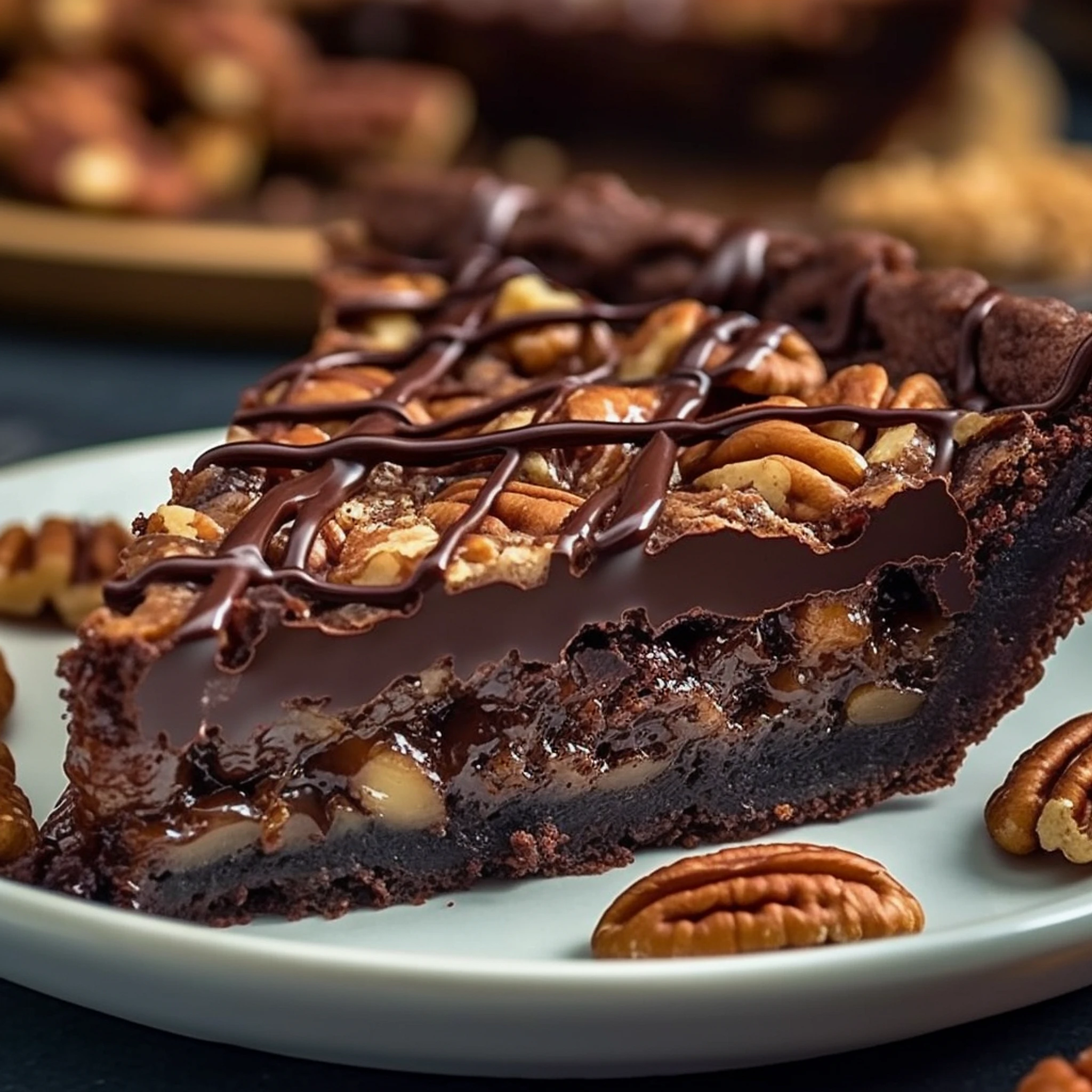 Brownie Pecan Pie: Decadent Dessert Ready in 30 Minutes - Recipe Image