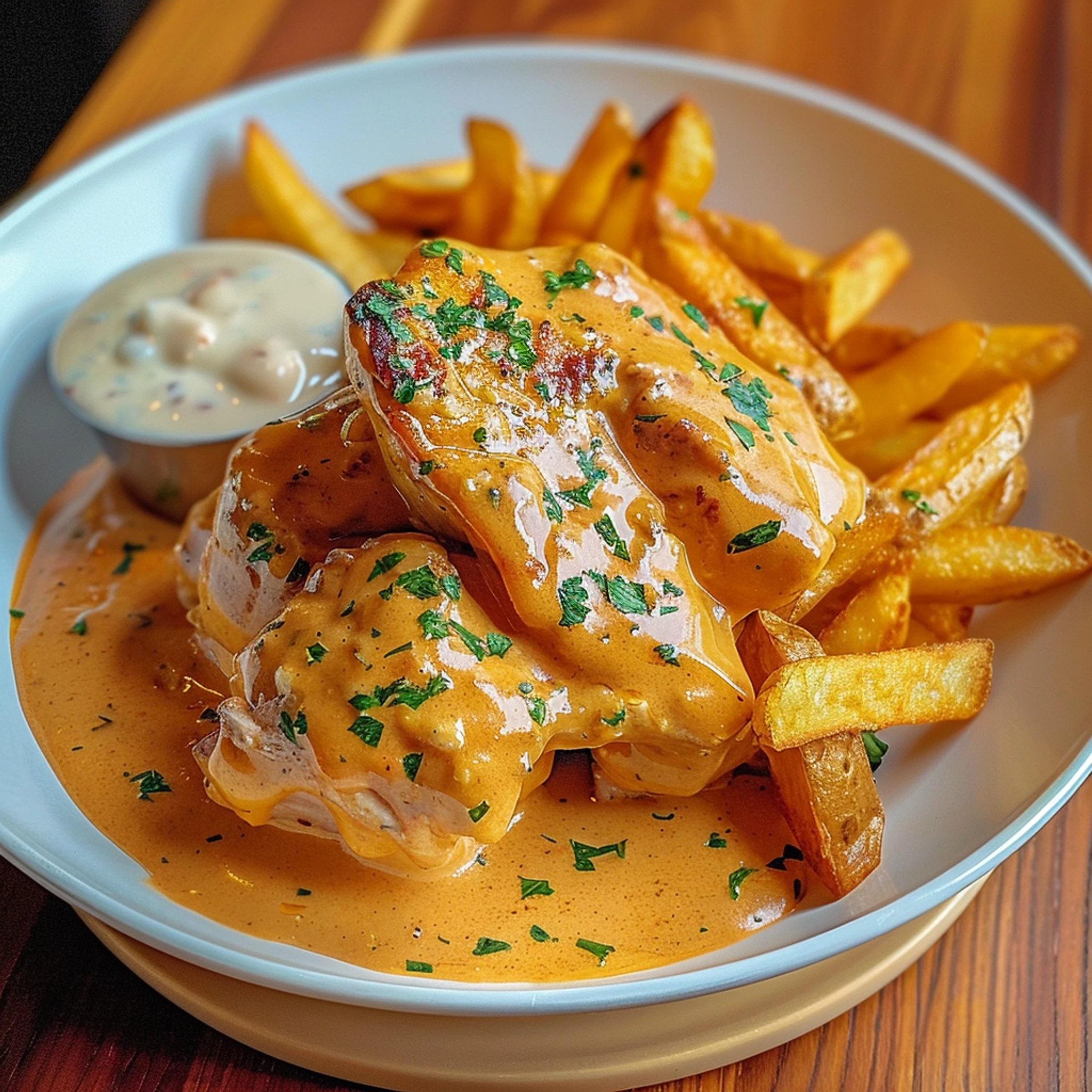 Creamy Paprika Chicken with Golden Fries in 40 Minutes - Recipe Image