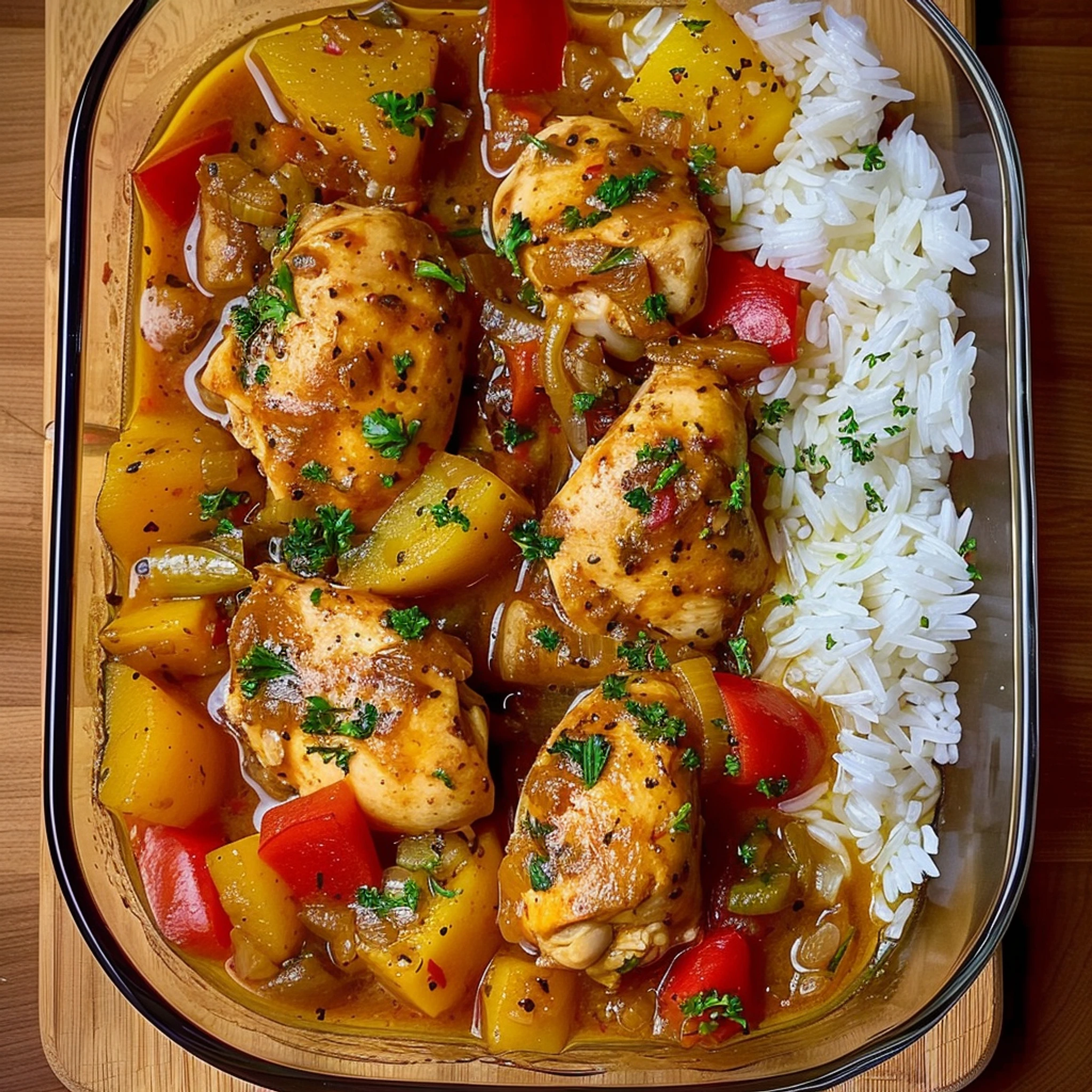 Creamy Garlic Chicken with Herbed Potatoes: Easy Recipe - Recipe Image