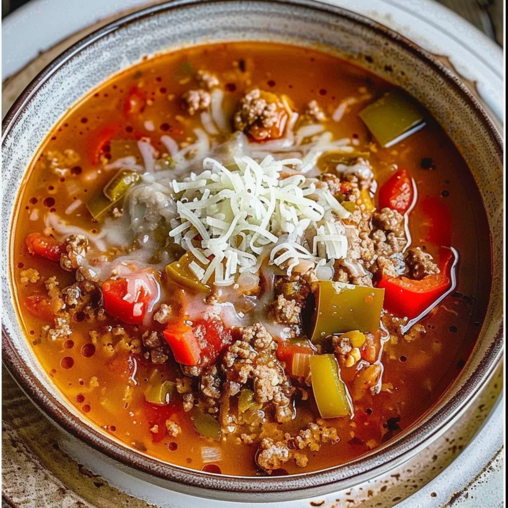 Healthy 30-Minute Stuffed Bell Pepper Soup Recipe - Recipe Image