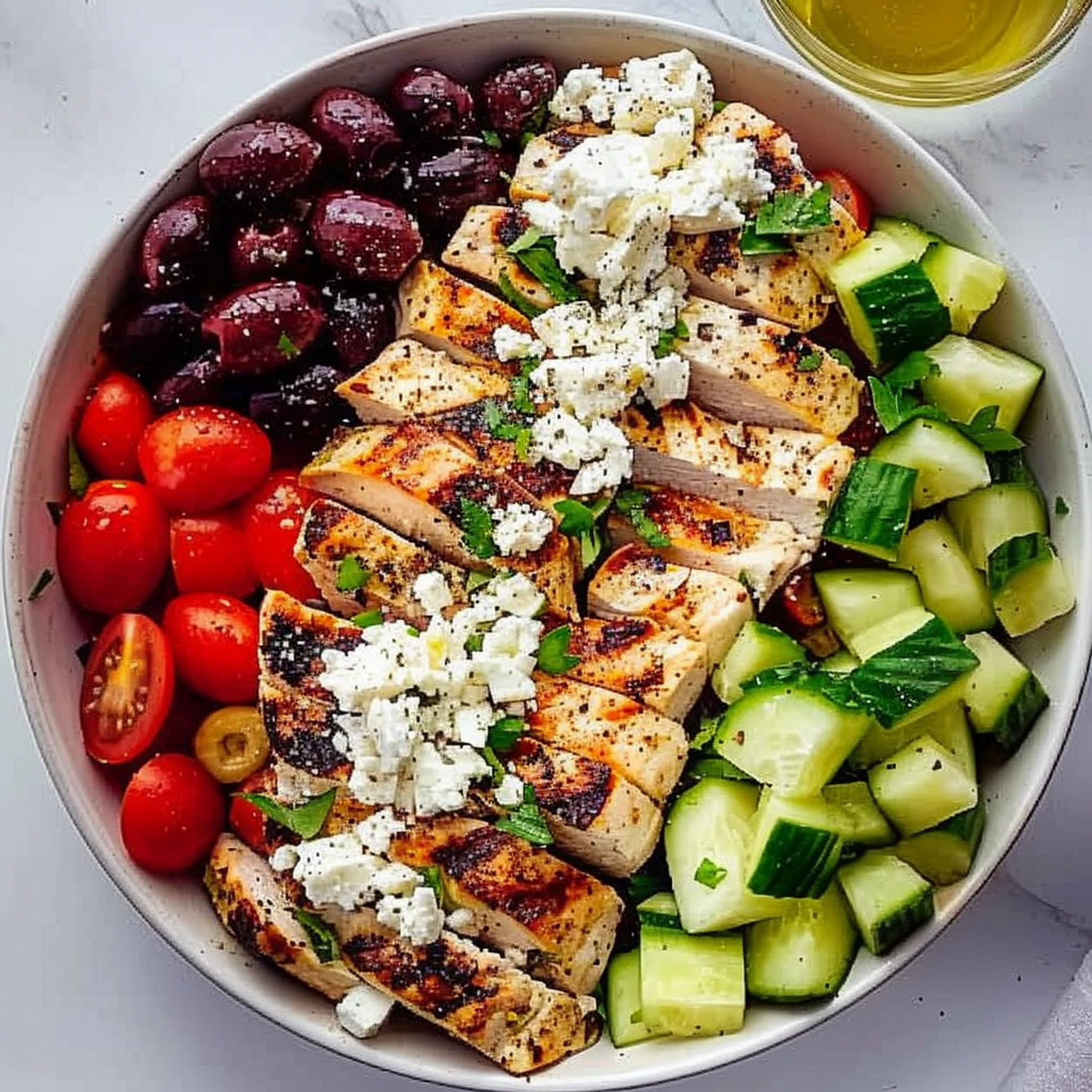 Minute Grilled Chicken Greek Salad Recipe for Healthy Eating - Recipe Image