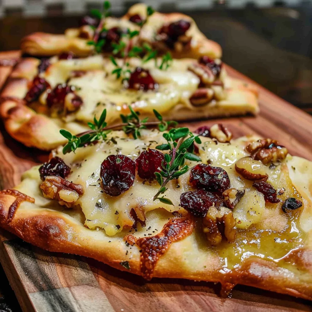 Crispy Flatbread with Brie and Cranberries: Easy Recipe - Recipe Image