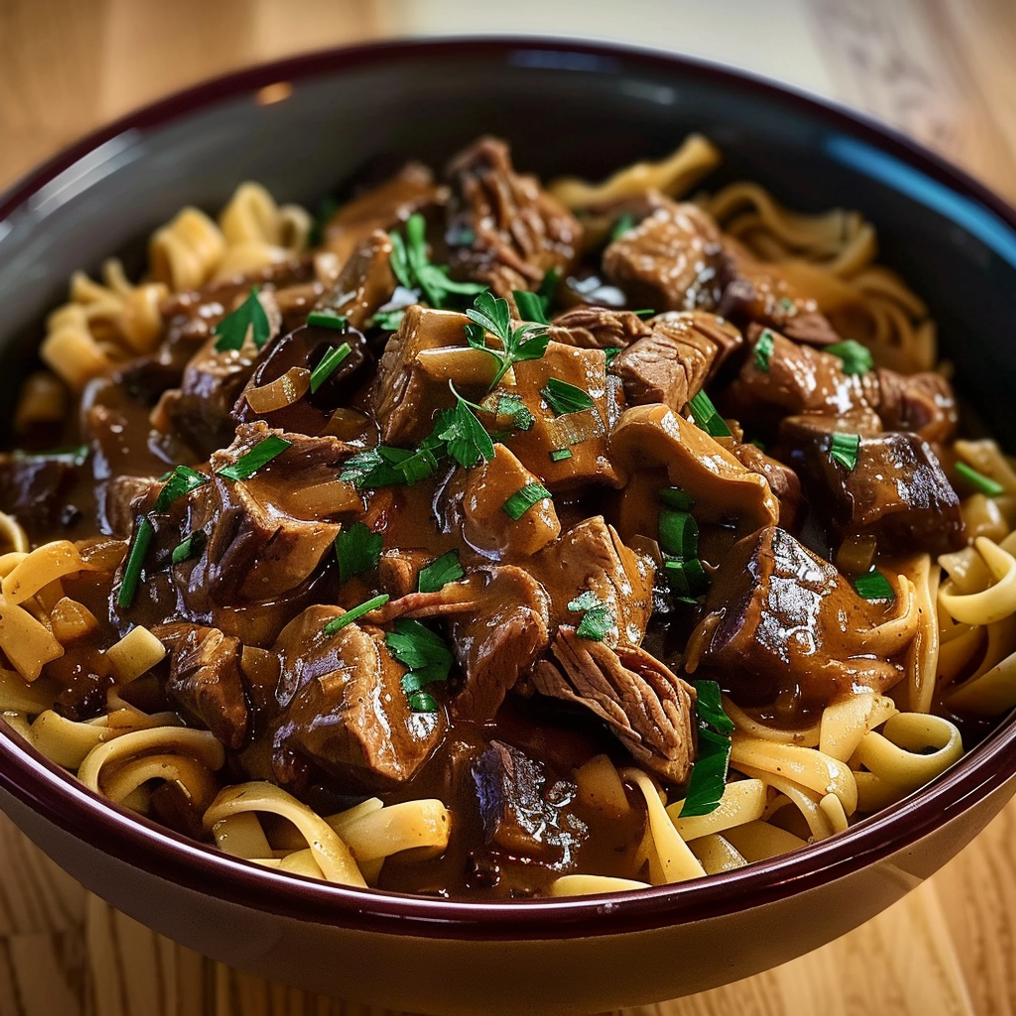 Slow Cooker Beef and Noodles: Healthy Recipe in 6 Hours - Recipe Image