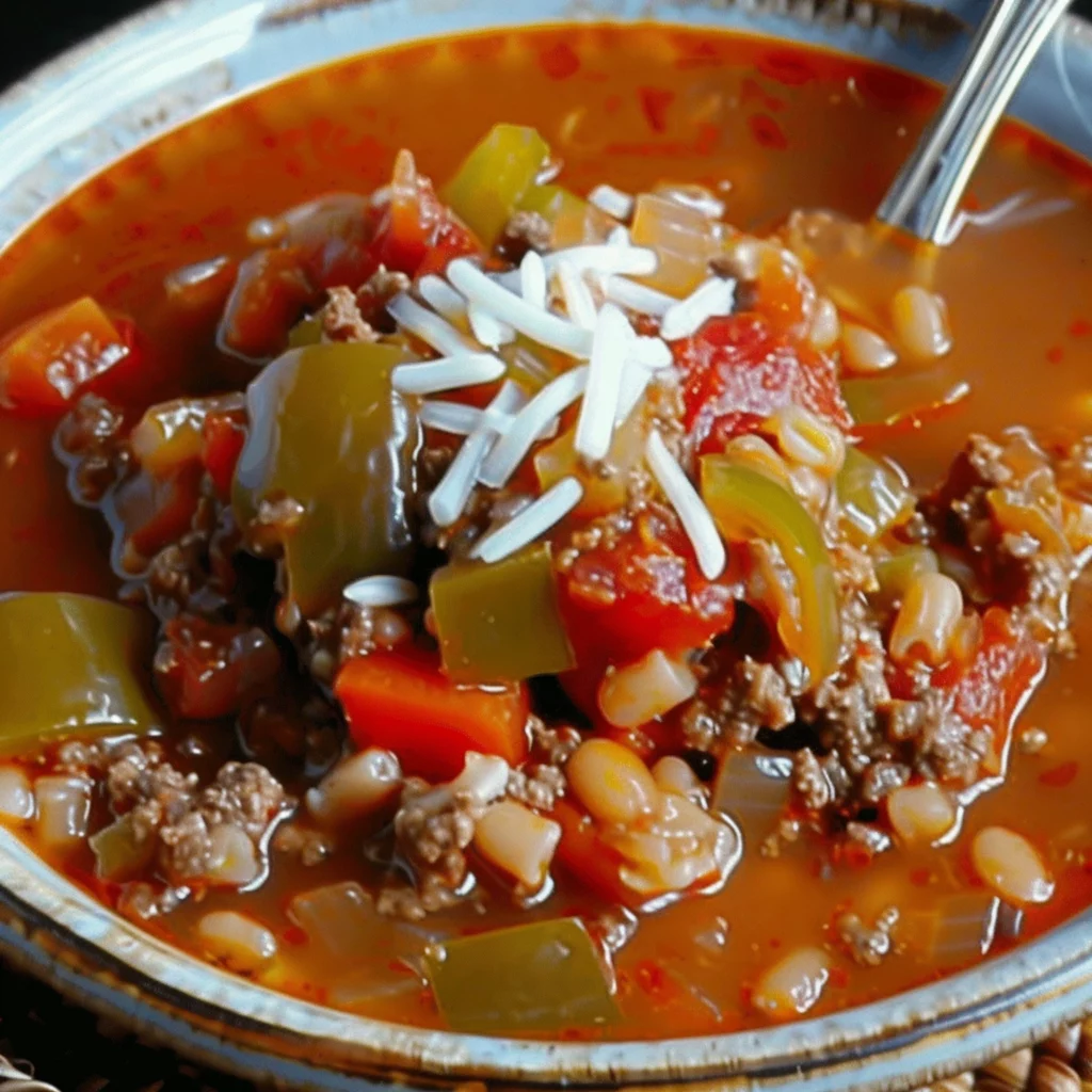 Healthy Stuffed Bell Pepper Soup Recipe for Easy Meals - Recipe Image