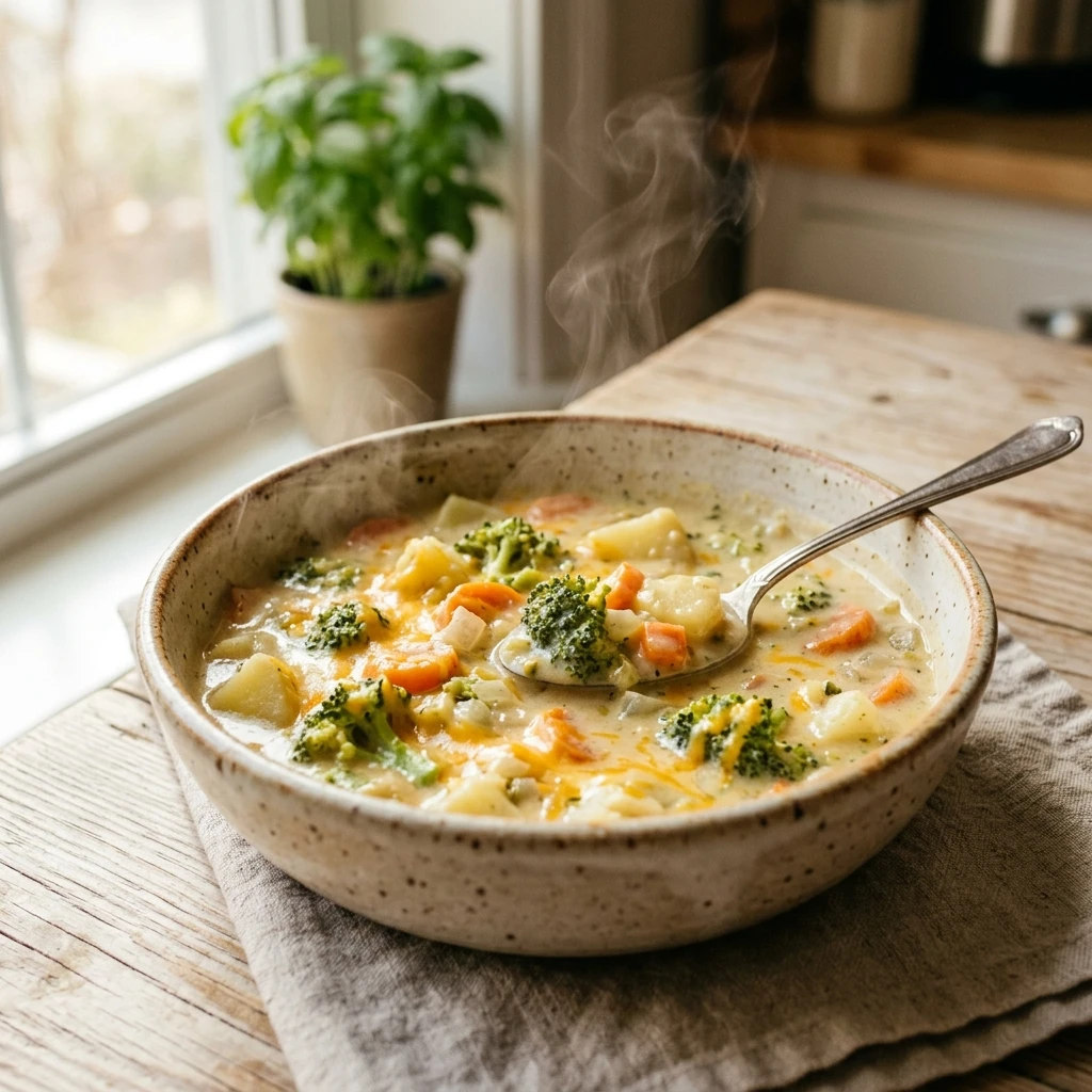 Creamy Broccoli Potato Cheese Soup That Tastes Like Pure Comfort - Recipe Image
