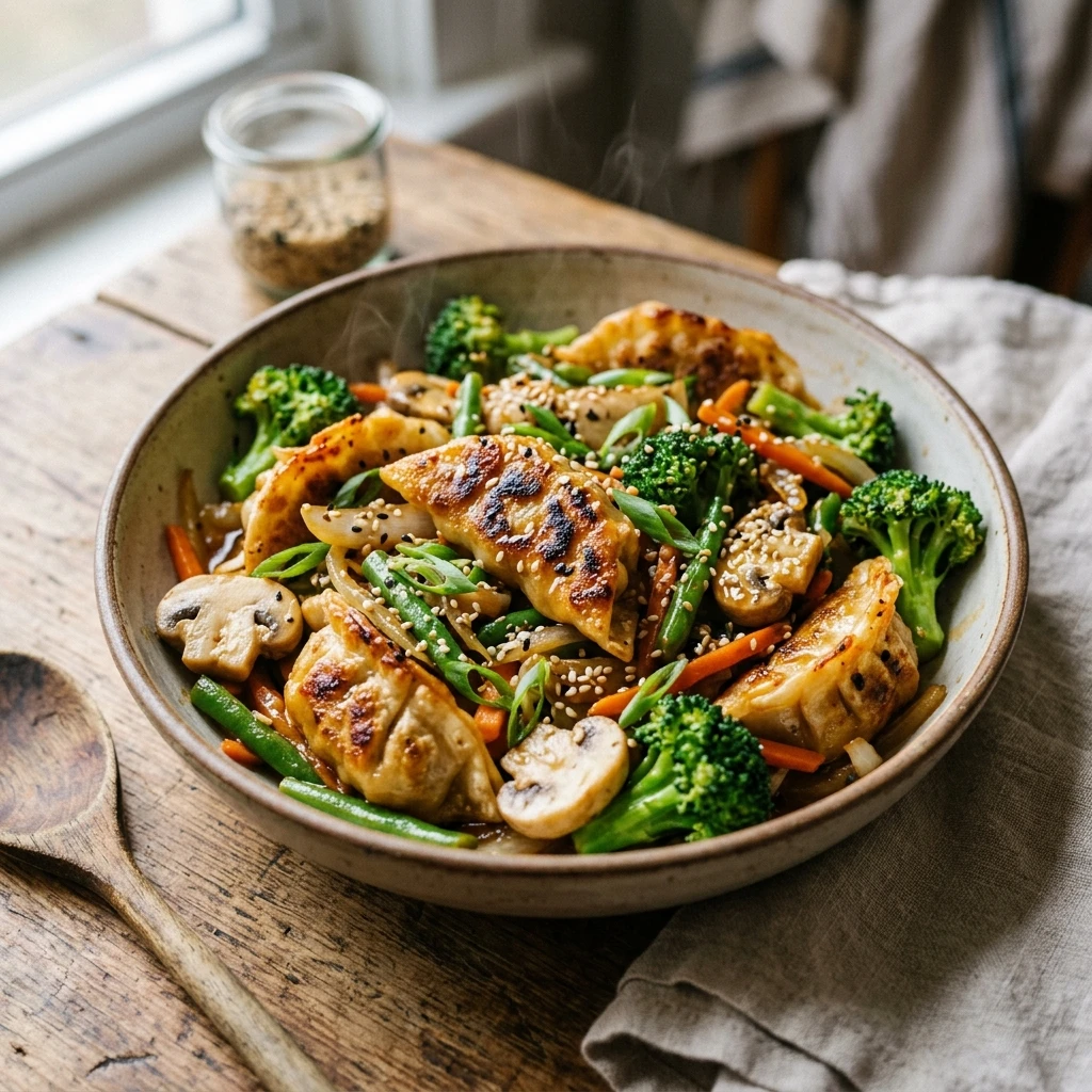 Quick Potsticker Stir Fry for Busy Weeknights 🍜 - Recipe Image