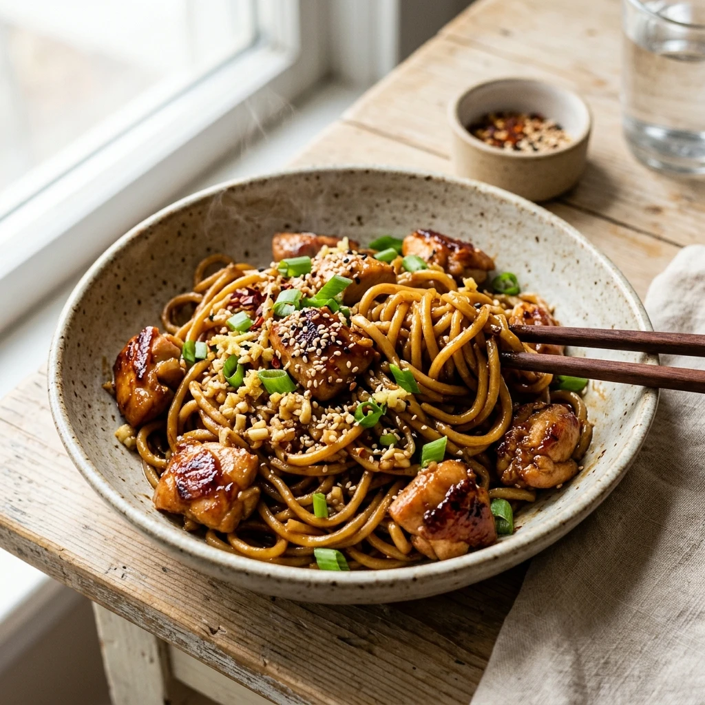 Sticky Garlic Chicken Noodles That Taste Better Than Takeout 🍜 - Recipe Image