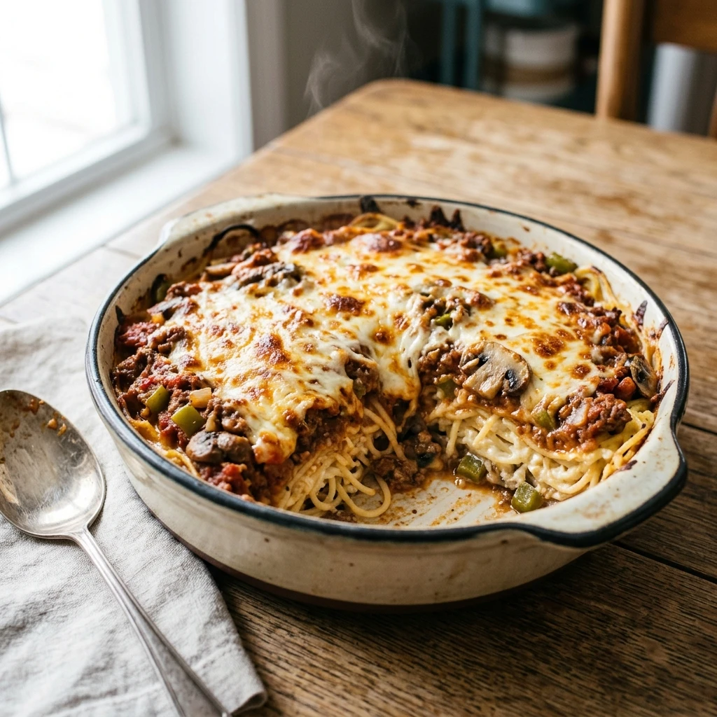 Cream Cheese Spaghetti Casserole That Tastes Like Pure Comfort Food - Recipe Image